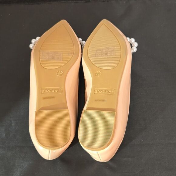 BRAND NEW BAMBOO PEARL STUDDED BOWNOT POINTED TOE FLAT SHOE G1 - Picture 10 of 14